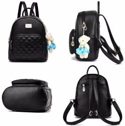 Beakey Leather Backpack Casual Travel Daypacks With Cute Bear For Womens-WineRed -Madam Clothing Store 87b2d32b9ce89c6ca40eab6012b397e1