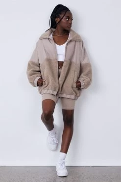 Factorie Panelled Teddy Jacket Beige -Madam Clothing Store 88f9e4a022b6af0fc945bc8b6d2b76af