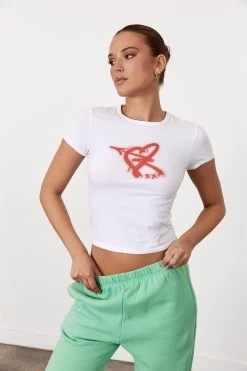 Factorie Fitted Graphic Tee White