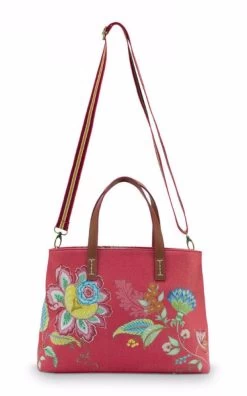 PIP Studio Jambo Flower Red Shopper Bag - 33/39x10x22cm