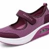Beakey Women Casual Air Cushion Sneakers Velcro Mary Jane Shoes-Rose Red -Madam Clothing Store 8beeaea8b87b9b816e0b45ef70fe7592