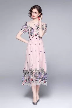 By Graziella Women's Lace Dress - Pink -Madam Clothing Store 8c26389a1289bc6734be33eba0d8ee86