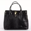 BOSCCOLO Woman's Leather Shoulder Bag Black Croco -Madam Clothing Store 8c549584 a3ef 46e8 9405 aad7542cf08a