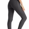 Beakey Womens Leggings Ruched Butt Lifting Stretchy Tights With Pockets-Grey