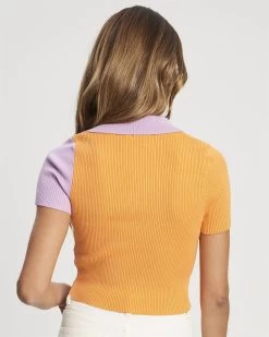 SAVEL Women's Devon Knit Top - Lilac/orange -Madam Clothing Store 919e862da734c2909a597ddfef2db83a