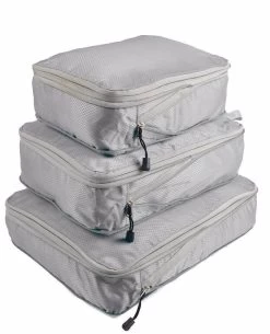 Beakey 3 Set Compression Packing Cubes Travel Expandable Packing Organizers-Grey
