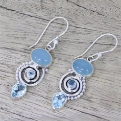 Beakey Blue Topaz Water Drop Dangle Earrings -Madam Clothing Store 92e077b9b75c962db67664d7212541b7