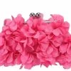 Beakey Clutch Evening Bags Floral Appliques Crossbody Bag For Women-RoseRed