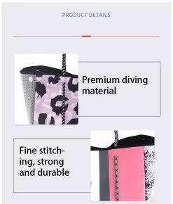 Beakey Neoprene Tote Bag With Small Zipper Bag For Women Beach Traveling-6 -Madam Clothing Store 93abc4e27abed8adbb13fae573dc55e9