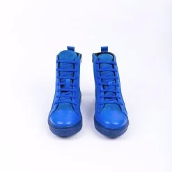 Noosy Women's Genuine Leather Sneaker Boots - Blue -Madam Clothing Store 93e3a711d1502a556d8a6f3b89778db1