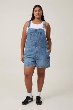 Cotton On Cargo Short Denim Overall Mid Blue -Madam Clothing Store 93eee85f1906e307cc48683bc21e5c27