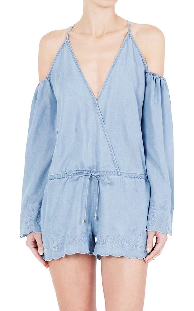 Blue Laugh Loud Jean Playsuit 4 Blue Laugh Loud Jean Playsuit - Image 2