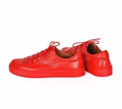 Noosy Women's Genuine Leather Sneakers - Red -Madam Clothing Store 96a6fc2e28b0f410d0a533ab8baad817