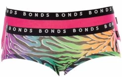 Bonds Women's 2Pk Boyleg Briefs - Pink/Stripe