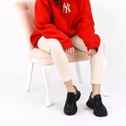 Noosy Women's Genuine Leather Sneakers - Black -Madam Clothing Store 9828459177797cddf804527aa51147aa