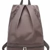 Beakey Gym Backpack With Shoe Compartment Wet Pocket For Women Travel Sports-Khaki -Madam Clothing Store 9896d87e915e8456e510a6f062622921