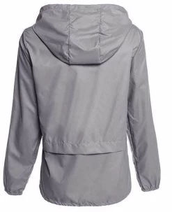 Women Lightweight Waterproof Raincoat Packable Outdoor Hooded Windbreaker-Dark Gray-AL1064 -Madam Clothing Store 9913cf3d34f6811f26546f1a3bc7bf7b