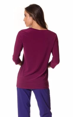 Worship Women's Top With 3/4 Sleeves - Purple -Madam Clothing Store 9a4f9ef0 4fb0 4aaf b1d1 c83bd3913b9a