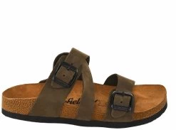 Moosefield Unisex Leather Sandals - Olive