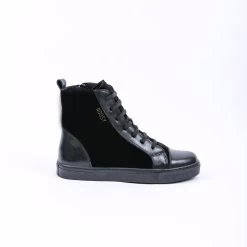 Noosy Women's Genuine Leather Sneaker Boots - Black