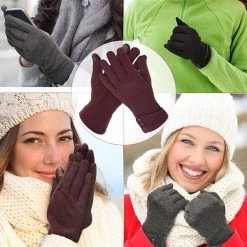 Catzon 3 Pairs Women Winter Gloves Warm Touchscreen Windproof Gloves-BlackGrayBrown -Madam Clothing Store 9f14037ba219d4f4a28cd0450e13416f