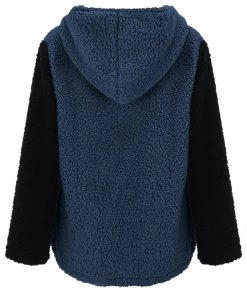 Beakey Womens Fleece Jacket With Pockets Zipper Warm Outerwear-Dark Blue -Madam Clothing Store a0d68afb5fb23dddefa526fbfd29ebcc