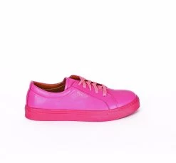 Noosy Women's Geuine Leather Sneakers - Fuchsia