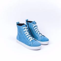Noosy Women's Genuine Leather Sneakers Boots - Ice Blue -Madam Clothing Store a20b2c5ce503cabb50bc0f5cd3737ef5