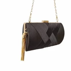 Beakey Womens Evening Clutch Bag Stain Fabric Bridal Purse For Wedding Prom Night Party-Black -Madam Clothing Store a2930a86aa62fe10604bbb32d060cdd5