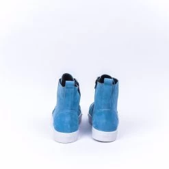 Noosy Women's Genuine Leather Sneakers Boots - Ice Blue -Madam Clothing Store a39babfb19ee9607a22c8447c334ee58