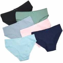 24 X Womens Mid-Rise Bikini Briefs Undies Cotton Assorted Underwear With Bow
