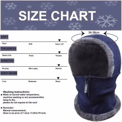 Beakey Mens Womens Balaclava Fleece Hat Winter Neck Face Warmer-NavyBlue -Madam Clothing Store a827e3180fb799ef8bfcfaab1eae5e35