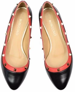 BOSCCOLO Women's Leather Ballerinas Black&Coral 9 BOSCCOLO Women's Leather Ballerinas Black&Coral -Madam Clothing Store a9561090fe86f5dd52b1b3ec2113bb85