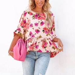 Milan Kiss Women's Blouse Powder-Floral