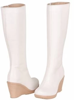 Noosy Women's Genuine Leather Knee High Boots - White -Madam Clothing Store a9d482e0 82e6 4cc4 92fa 166908130e54