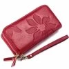 Beakey Womens Leather Wallet Embossed Double Zipper Wallet-Red Wine 1 Beakey Womens Leather Wallet Embossed Double Zipper Wallet-Red Wine -Madam Clothing Store aa271c0b8b95ae09e3b525b843032da0