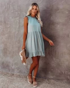 Pretty Summer Women's Dress - Blue -Madam Clothing Store aa4a2b66 7635 45cb aeae e2da0bac3e6c