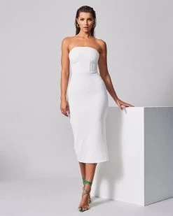 BWLDR Women's Bardwell Dress X Kristina - White -Madam Clothing Store ac0e25e12ba69e30adb03abbf31602ec