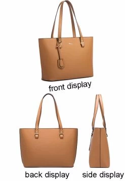 Beakey Women Retro Large Capacity Four-piece Sets Handbags Shoulder Bags Tote-SilverGrey -Madam Clothing Store ac19e53eac85ecd0dd8b9c667c15ced5