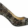 BOSCCOLO Women's Leather High Heels Black&Brocade -Madam Clothing Store ad584b81 d62c 4934 8e03 88bafe008d3e