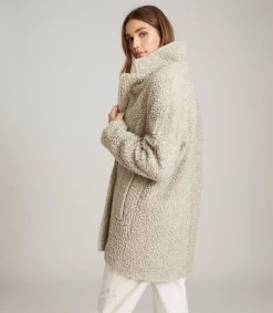 Reiss Women's Sky Textured Coat - Grey -Madam Clothing Store adada60f5741d9973050114a05da458d