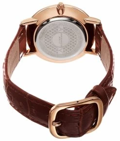 Akribos XXIV Unisex Classic Date Leather Croco Strap Watch - Brown -Madam Clothing Store adde279b5ca2a3667deb5b2775c3b3e8
