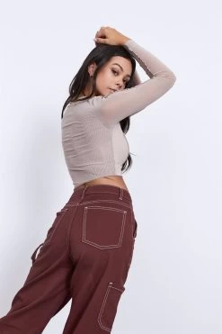 Factorie Exposed Seam Long Sleeve Beige 8 Factorie Exposed Seam Long Sleeve Beige -Madam Clothing Store adf9469a53cd2b26f13b97614cafd9b0