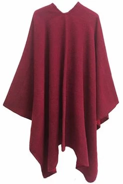 Beakey Womens Faux Cashmere Large Shawl Warm Cape Sweater Coat-Red Wine -Madam Clothing Store ae8b9cb98b5d0e95add61e987dde4e26
