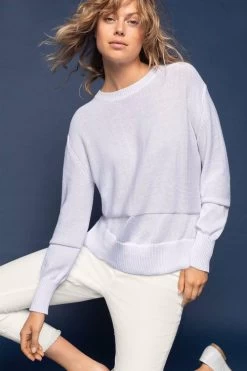 Emerge Self Stripe Sweater White