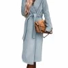 Beakey Womens Trench Coats Lapel With Tie Belt Fashion Winter Long Outwear-Sky Blue -Madam Clothing Store aef5eb96e153683fa87fa9472423ffd4