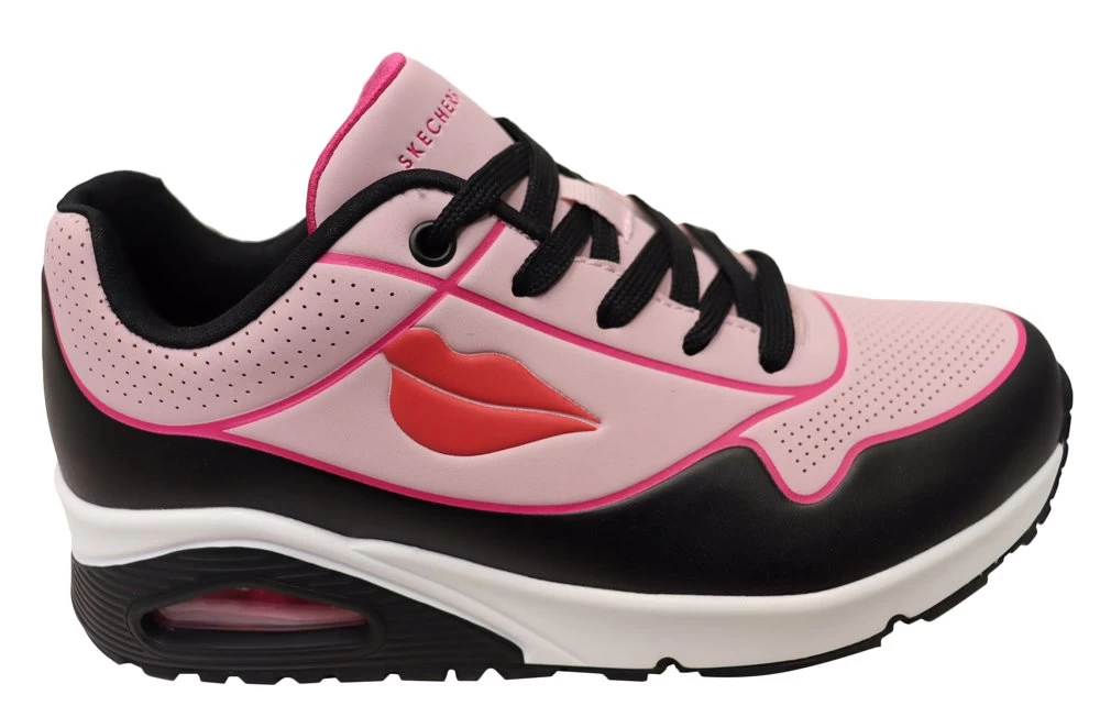 Skechers Womens Diane Von Furstenberg Uno Beso Lace Up Shoes - Black/Pink 3 Skechers Womens Diane Von Furstenberg Uno Beso Lace Up Shoes - Black/Pink