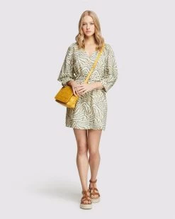 Oxford Women's Peony Grey Animal Print Dress - Grey/Ecru -Madam Clothing Store b0b02c135dfbc8ea80a59eae32398c18