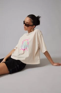 Factorie Boxy Graphic Tee Beige -Madam Clothing Store b14a527ad6e05c00ad4cc60ee4a5e94b