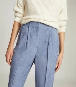 Reiss Women's Thea Tapered Cord Trouser - Blue -Madam Clothing Store b29573058996ef0fdb325970d744b29e